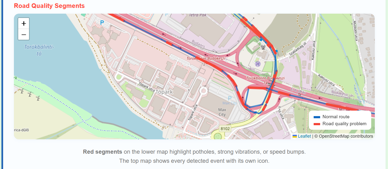 Road quality map